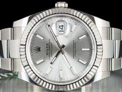 Rolex Datejust II 41 Argento Oyster 126334 Silver Lining